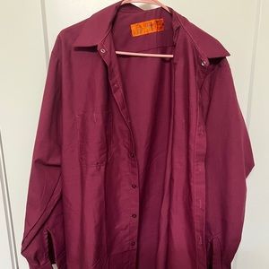 Mens burgundy collar shirt